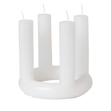 Broste Copenhagen Lucille Adventskranz Adventskerze aus Paraffin in der Farbe Pure White, Maße: 20cm x 20cm x 18cm, 45800407 im Sale